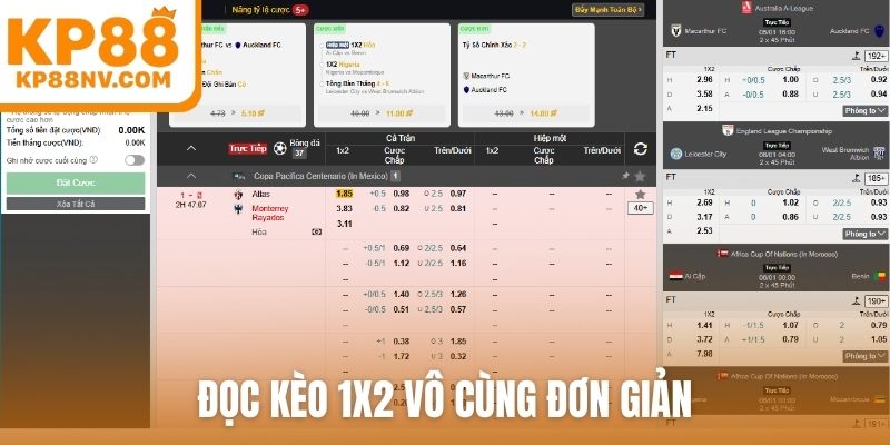 Đọc kèo 1x2 vô cùng đơn giản